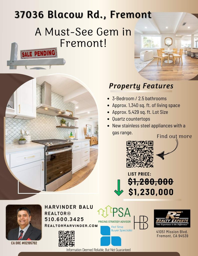 37036 Blacow Rd., Fremont - sale pending, Harvinder Balu