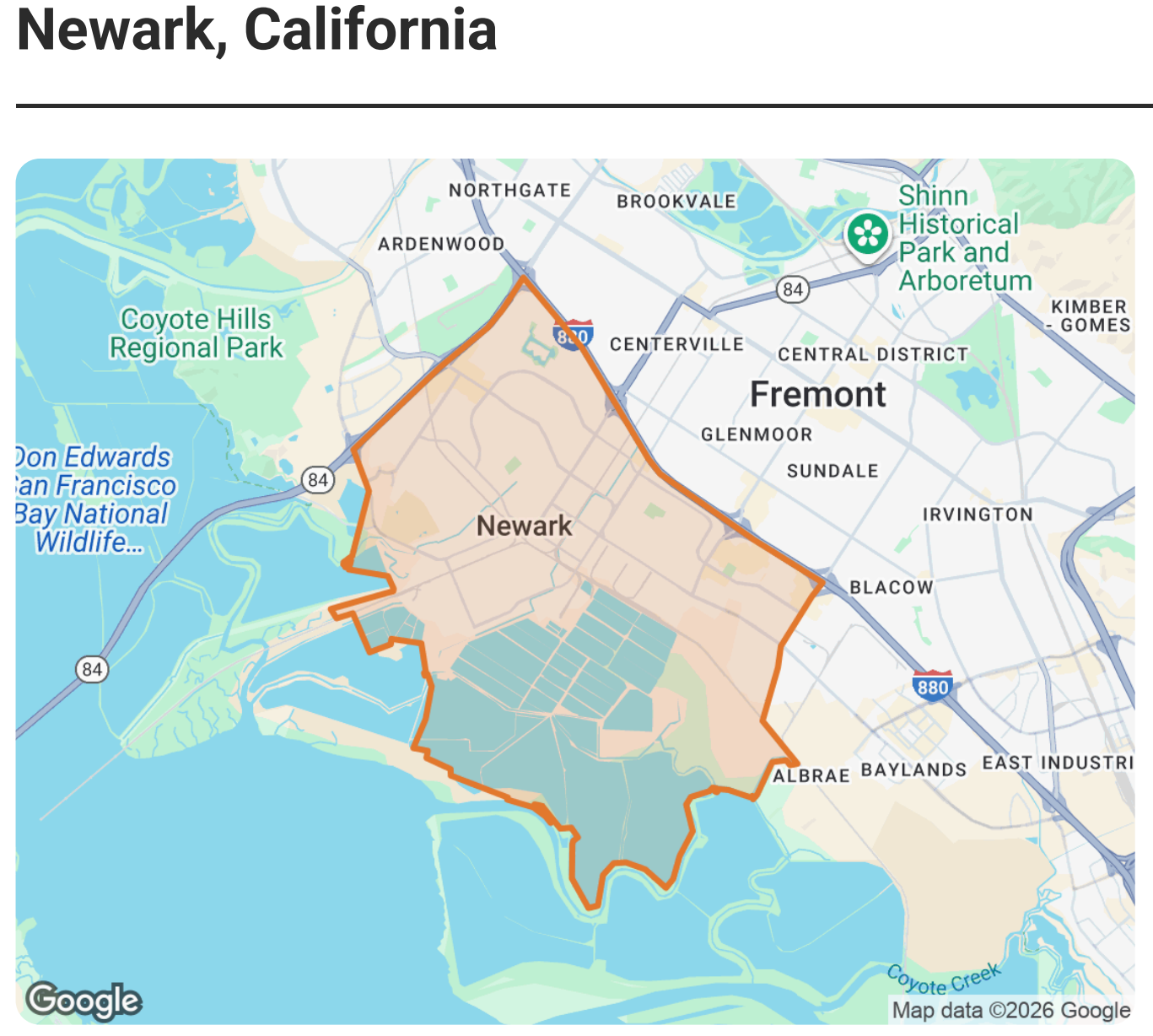 Newark California Map