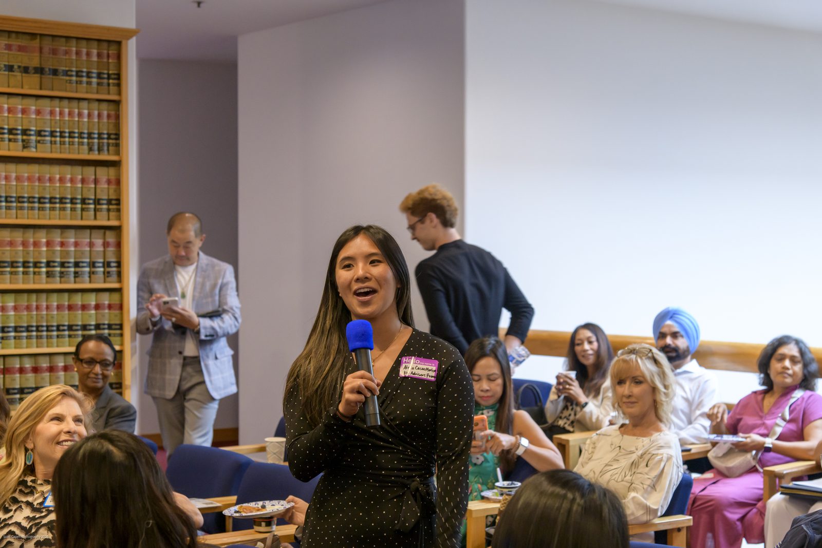 A first-time guest introduces herself